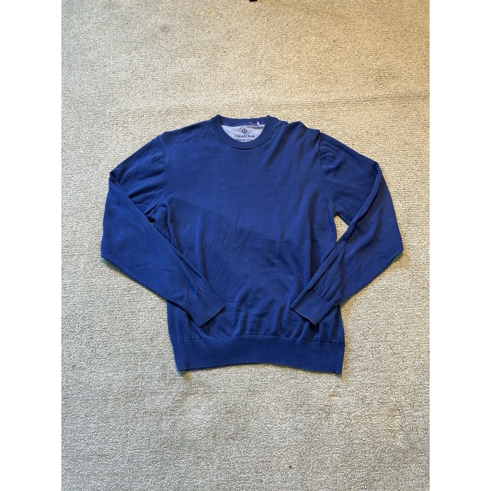 Donald Ross Superfine Cotton crew neck pullover Blue 100% Cotton Sweater Size M